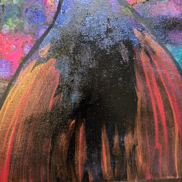 HANDCRAFTED Abstract Alien Painting HANDMADE & HANDPAINTED Wall Art Decor 15x30 - Picture 14 of 17